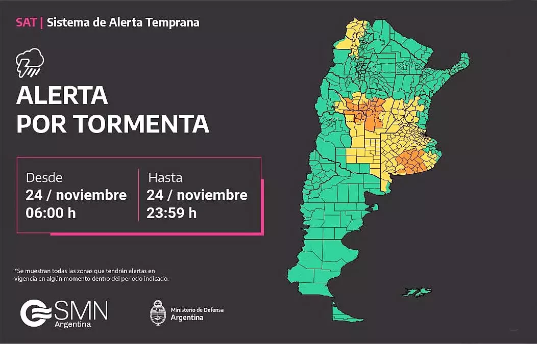 SMN Alerta por Tormentas