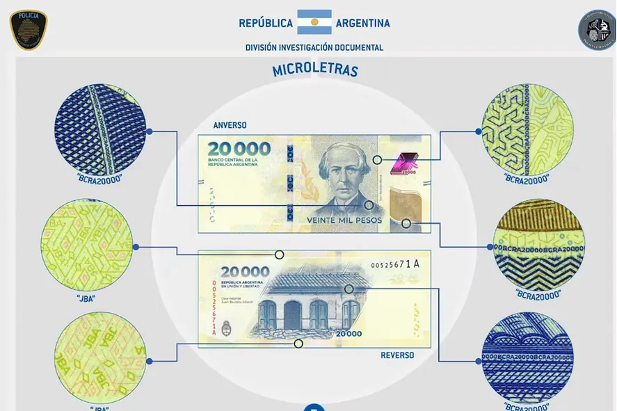 seguridad microletras en billetes