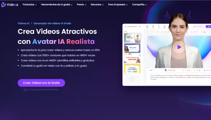 Creador de Vídeos: La Mejor Plataforma de IA para Crear Videos | Vidnoz