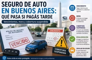 Seguro de auto en Buenos Aires: qué pasa si pagás tarde
