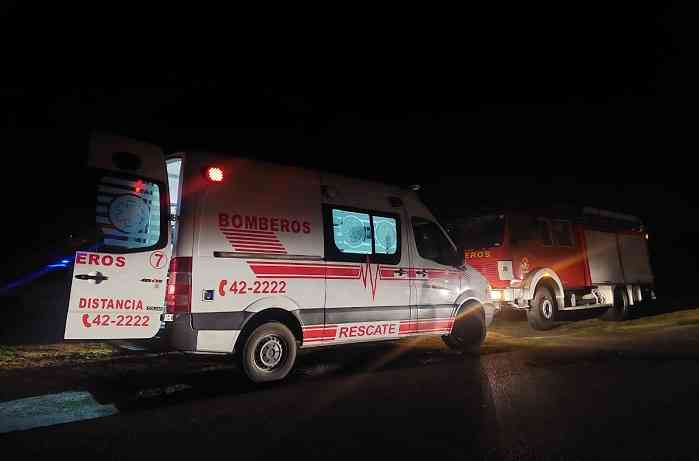 Bomberos en el siniestro de la ruta