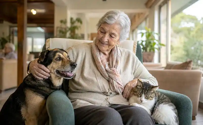 perros y gatos a geriátricos