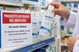 ANMAT retira del mercado el gel neutro Sanicol