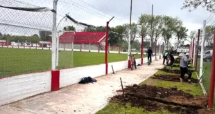 Club Luján construye una nueva tribuna para 500 hinchas